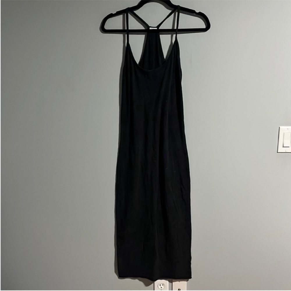 Aritzia Community Heathered Black Midi Dress